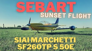 Sebart SIAI Marchetti SF260TP S 50E sunset flight [upl. by Angi728]