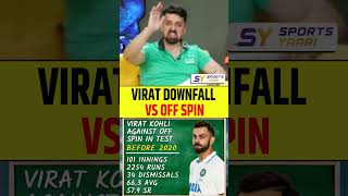 VIRAT DOWNFALL VS OFF SPIN viratkohli spinner indvsban [upl. by Anaet]