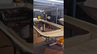 laminating the gunwale ring boatbuilding boatbuilder oceanfisher oceanribs [upl. by Marutani]