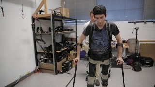 Watch this robotic exoskeleton help a paralyzed man walk [upl. by Jere]