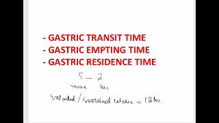 Biopharmaceutics Gastric Transit Time Gastric Emptying Time  Gastric Residence Time UrduHindi [upl. by Eilyac596]