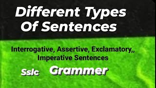 Different types of Sentences  Imperative Interrogative Exclamatory Assertive sentences sslc [upl. by Nerita]