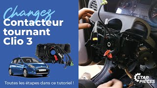 Comment changer un contacteur tournant sur Clio 3 Modus ou Kangoo 2   ⚙️Starpièces [upl. by Asiek]