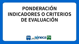 Ponderación indicadores o criterios de evaluación [upl. by Dong]