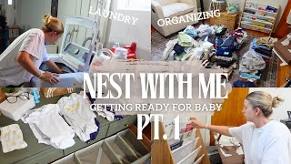 NEST WITH ME FOR BABY  nursery dresser organization baby gear assembly sterilizing amp baby prep [upl. by Weisburgh995]