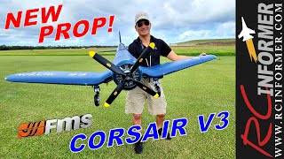 FMS 1700mm CORSAIR V3 New Propeller on 6s amp 8s by RCINFORMER [upl. by Isabelle]