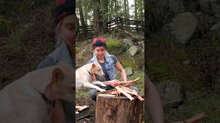 ASMR wood splitting [upl. by Ferdinanda403]