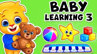 Baby Learning Videos 3 Learn To Talk Learn First Words Toddler Kids Songs Colors amp Dance [upl. by Enialahs269]