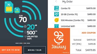 Jawwy STC Jawwy  20 GB 500 Minutes amp Unlimited WiFi 30 Day Only 70 SAR  Ok Search [upl. by Aicilic]