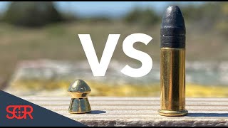 22LR VS 22 Airgun  POWER TEST [upl. by Leahcimsemaj]