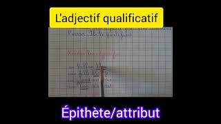 Ladjectif qualificatifépithèteattribut5ème et 6ème année primaire [upl. by Tyrone]