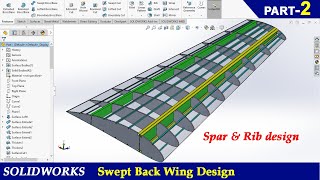 Solidworks Swept back wing design Part 2  Tutorial for beginners [upl. by Head]