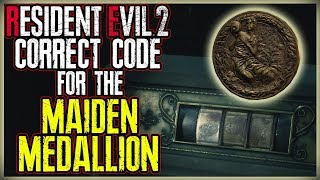 WHAT IS THE CODE FOR THE MAIDEN MEDALLION STATUE PUZZLE  RESIDENT EVIL 2 REMAKE [upl. by Ebeneser]