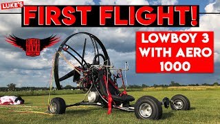 Student 1st Flight on LowBoy 3 w\ Aero 1000 4 Stroke Paramotor [upl. by Lovich]