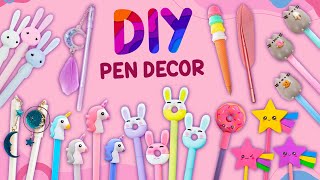 6 DIY MARVELOUS PEN DECOR  BACK TO SCHOOL HACKS AND CRAFTS  Pen Topper Ideas [upl. by Gorlicki]