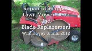 Snapper Lawn Mower Deck Repair amp Blade Change [upl. by Einyaj]