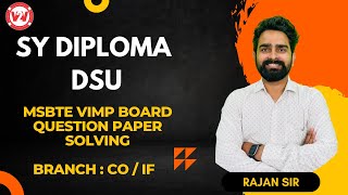 MBSTE Board Paper Winter 2019  Part  1 Sy diploma COIF  Score 60 in Data Structure  Rajan sir [upl. by Eessac]