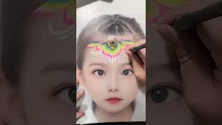 Zixuan childrens face painting makeup tutorial face painting paint on the face Zixuan [upl. by Anauqcaj]