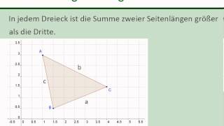 Dreiecksungleichung und SeitenWinkelBeziehung im Dreieck [upl. by Lunnete739]