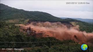 Brumadinho dam collapse footage Brazil [upl. by Sirrap]