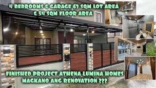 FINISHED PROJECT  ATHENA LUMINA HOMES WITH 4 BEDROOMS amp GARAGE 63 SQM LOT AREA AND 54SQM FLOOR AREA [upl. by Nmutua]