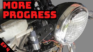 EP 4 KZ 440 Cafe Racer Project  New Headlight and indicators amp cutting down the front fender [upl. by Farleigh]