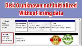 Disk 0 unknown not initialized  Bablu Academy [upl. by Auhsohey504]