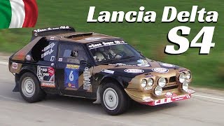 Lancia Delta S4  Epic Jumps Sound amp Actions at San Marino Rally Legend 2017 [upl. by Sussna]