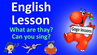 English Lesson 3  What are they Can you sing Action verbs  ENGLISH FOR CHILDREN [upl. by Gorton750]