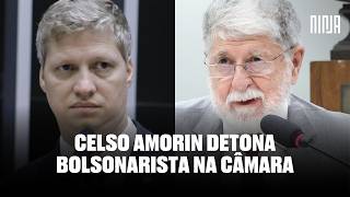 💣Bolsonarista descontrolado tenta irritar Celso Amorim e se dá mal💣ignorância desnudada por ministro [upl. by Lewert]