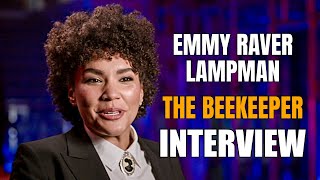 Emmy Raver Lampman The Beekeeper Interview [upl. by Enenaj787]