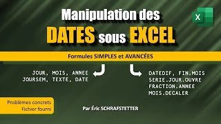 Manipulation des DATES sous EXCEL [upl. by Martyn911]