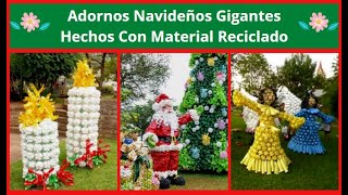 Adornos Navideños Gigantes Hechos Con Material Reciclado [upl. by Zat778]