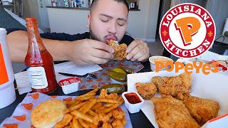 POPEYES Fried Chicken amp Shrimp MUKBANG [upl. by Chud]