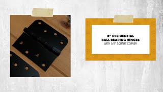 Ball Bearing Door Hinges 4quot Square With 58quot Radius Corners  Matte Black  2 Pack [upl. by Ailecra]