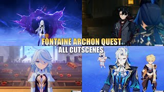 Genshin Impact All Fontaine Archon Quest Cutscene Compilation JP Voice [upl. by Idoc]