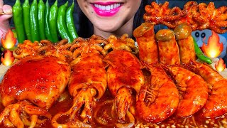 ASMR SPICY SEAFOOD BOIL makanan laut pedas 먹방 MUKBANG MASSIVE Eating Sounds [upl. by Aurilia]