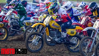 Racing a twostroke 1981 Maico 490 twinshock in the worlds biggest Vets MX  the Farleigh VMXDN [upl. by Krawczyk]