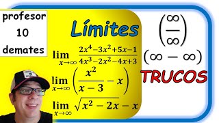 Cálculo de LÍMITES 🔝 cuando x tiende a Infinito 🔥 Indeterminaciones con raíces  1º 2º bachillerato [upl. by Cortie]