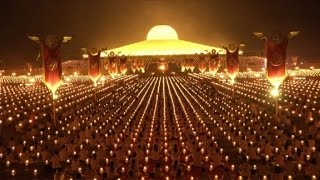 El espectáculo de la celebración de Makha Bucha en Tailandia [upl. by Joappa]