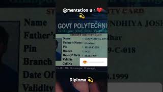 mentation u r ❤️💫 in Diploma memories love emotional emotionalstatus lovestatus shorts fried [upl. by Ecilayram]