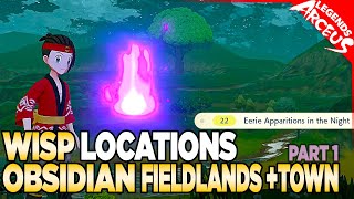 Every Wisp Location in Obsidian Fieldlands amp Jubilife Village  Pokemon Legends Arceus [upl. by Richart]