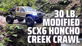 Modified Axial SCX6 Honcho Creek Crawl  RC Hop Ups and Speedtek RC upgrades and mods [upl. by Keele]