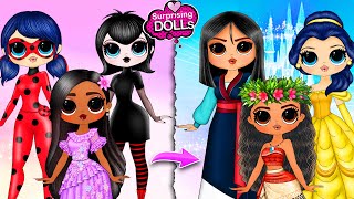 Paper Dolls Dress Up  Opposing Rainbow Unicorn Vampire Dresses Handmade Quietbook  Barbie New Home [upl. by Warram954]