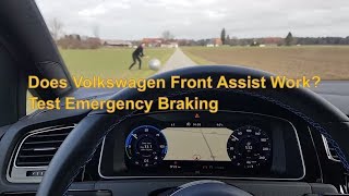 Does Volkswagen Front Assist Work Test Emergency Braking ⛔⛔⛔ [upl. by Kylila]