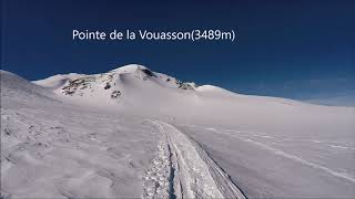 ski de randonnée Pointe de la Vouasson3489m depuis La Gouille Val dHérens Valais 15022020 [upl. by Mannuela827]