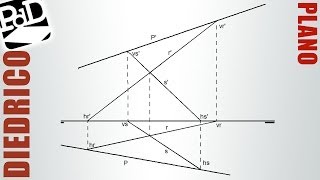Plano definido por dos rectas que se cortan Sistema diédrico [upl. by Elleiand]