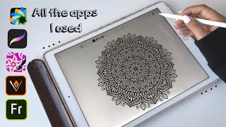 My fav apps to draw mandala and zentangle artworks [upl. by Meletius]