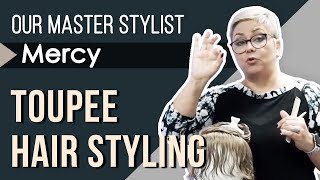 How to Cut amp Style Hair System French Lace Toupee  Superhairpieces [upl. by Elwood733]