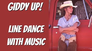 quotGIDDY UPquot Beginner Line Dance  With Music [upl. by Notsuh]